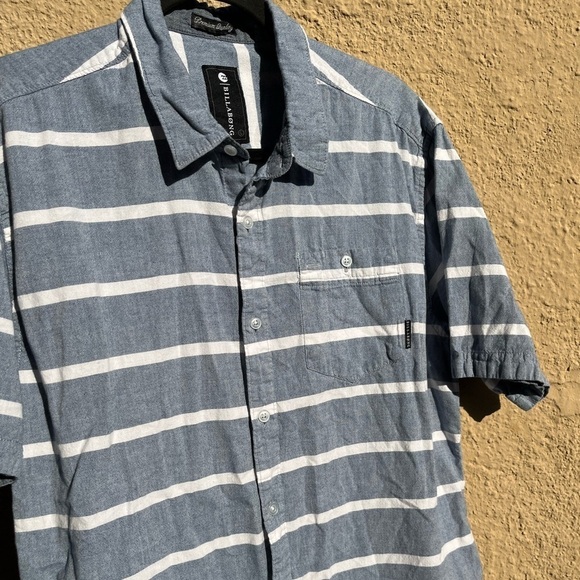 Men's Billabong Shirt Multicolor Striped Pocket SS L Light Beach Surf Open City - Picture 7 of 11